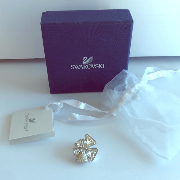 NIB Swarovski Silver Jeweled Brooch